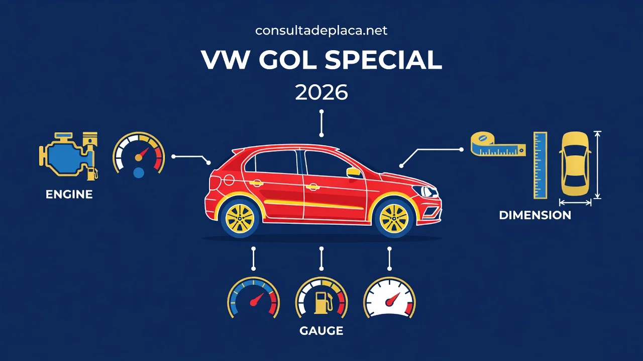 Ficha Técnica Gol Special 2026: Motor 1.0, Consumo e Medidas