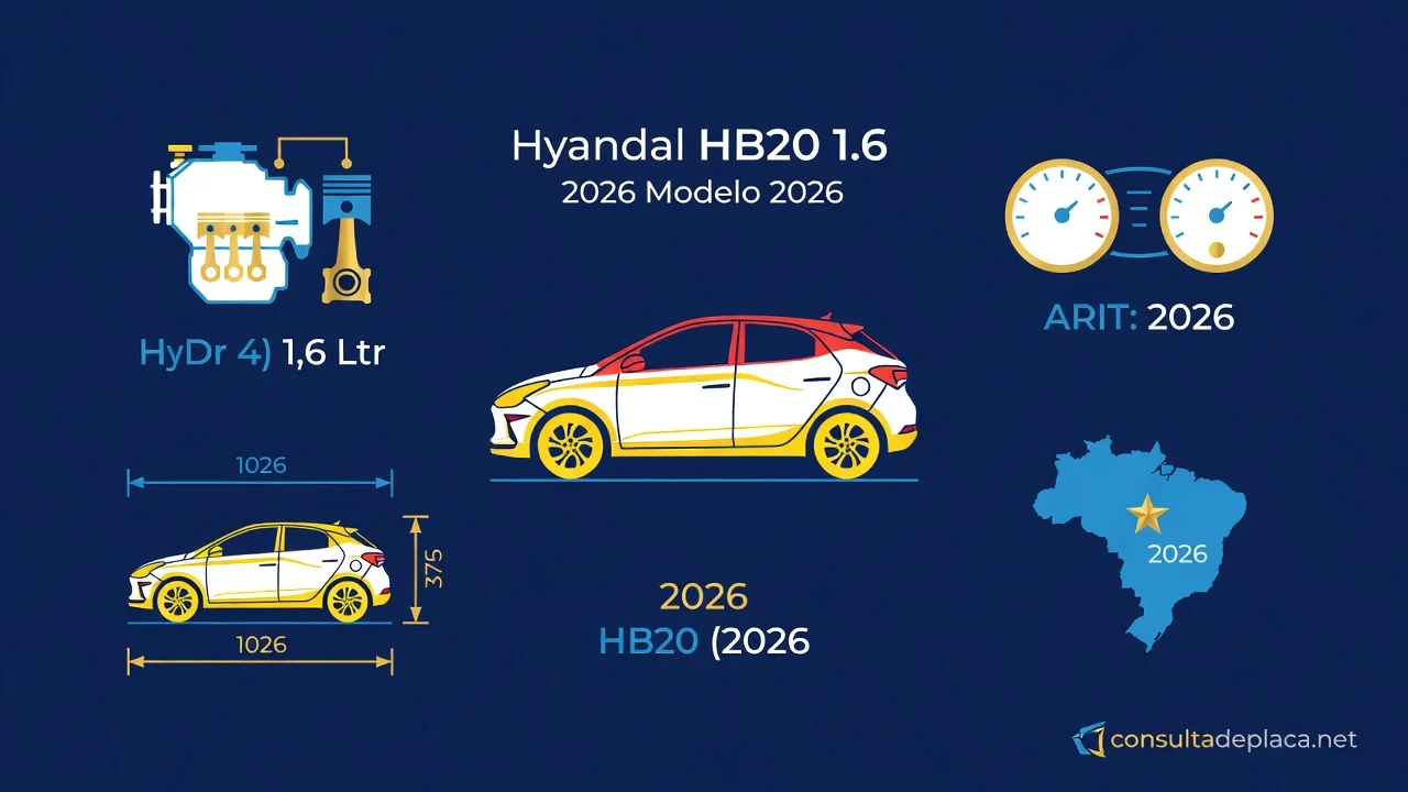 Ficha Técnica HB20 1.6 2026: Motor, Consumo e Desempenho