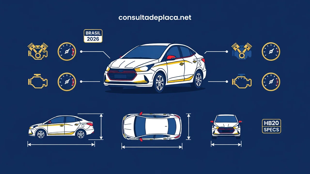 Ficha Técnica HB20 2026: Motor, Consumo e Dimensões