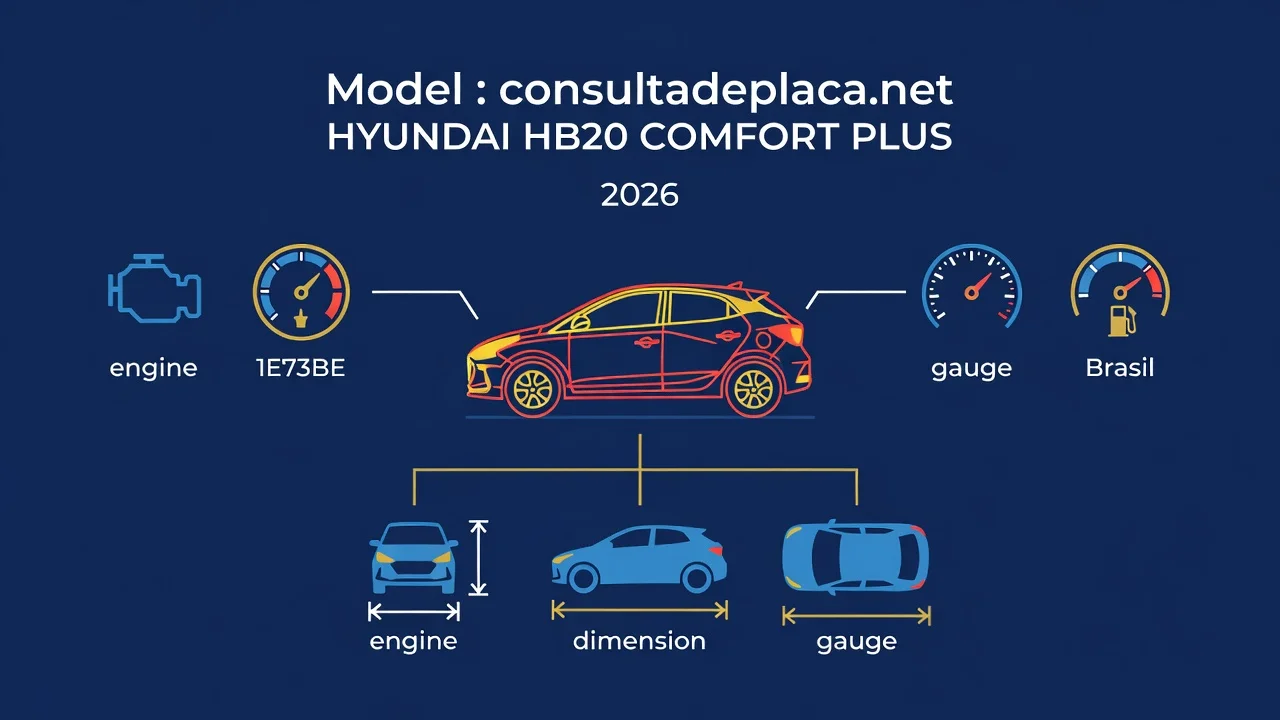 Ficha Técnica HB20 Comfort Plus 2026: Motores 1.0 e 1.6