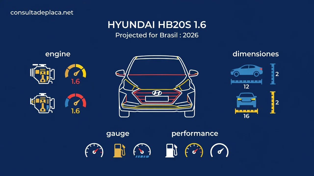 Ficha Técnica HB20S 1.6 2026: Potência, Consumo e Porta-Malas