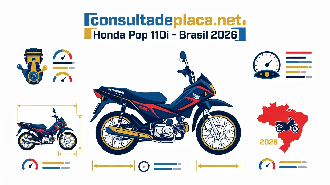 Ficha Técnica Honda Pop 110i 2026: Motor, Consumo e Peso