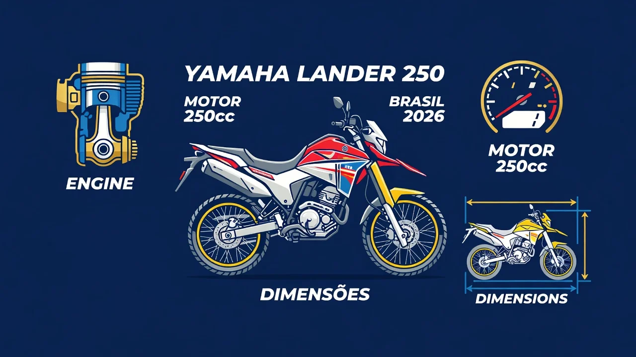 Ficha Técnica Yamaha Lander 250 2026: Motor e Consumo