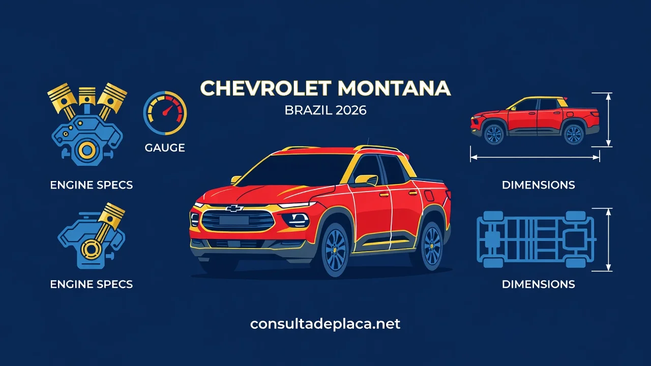 Ficha Técnica Chevrolet Montana 2026: Motor, Consumo e Caçamba