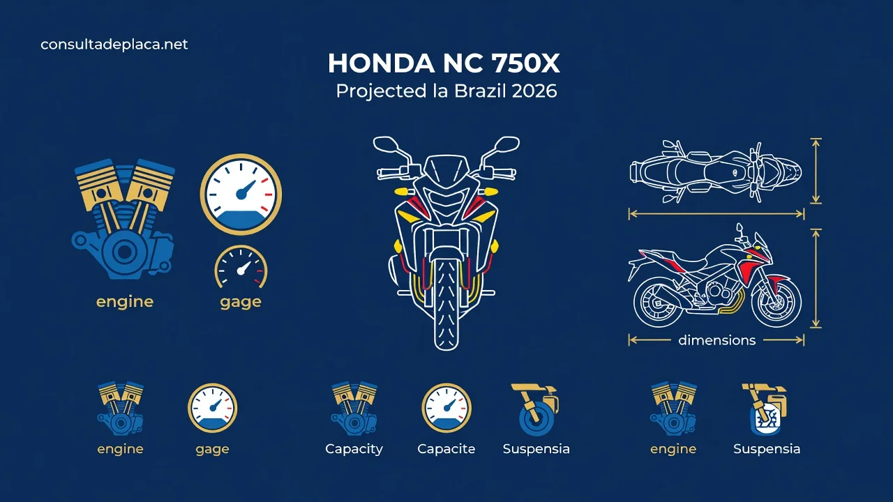 Ficha Técnica NC 750X 2026: Motor 745 cc, DCT, Peso e Tanque