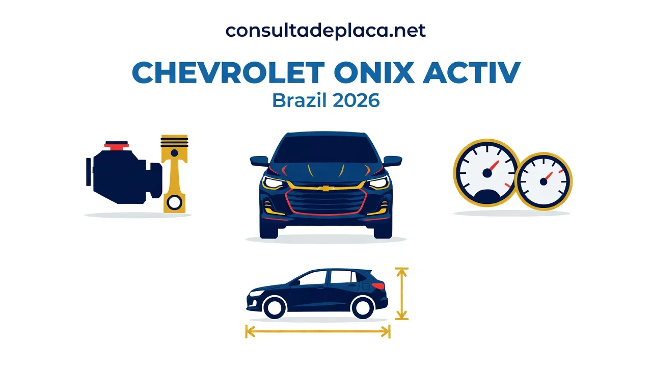 Ficha Técnica Onix Activ 2026: Motor 1.4, Consumo e Medidas