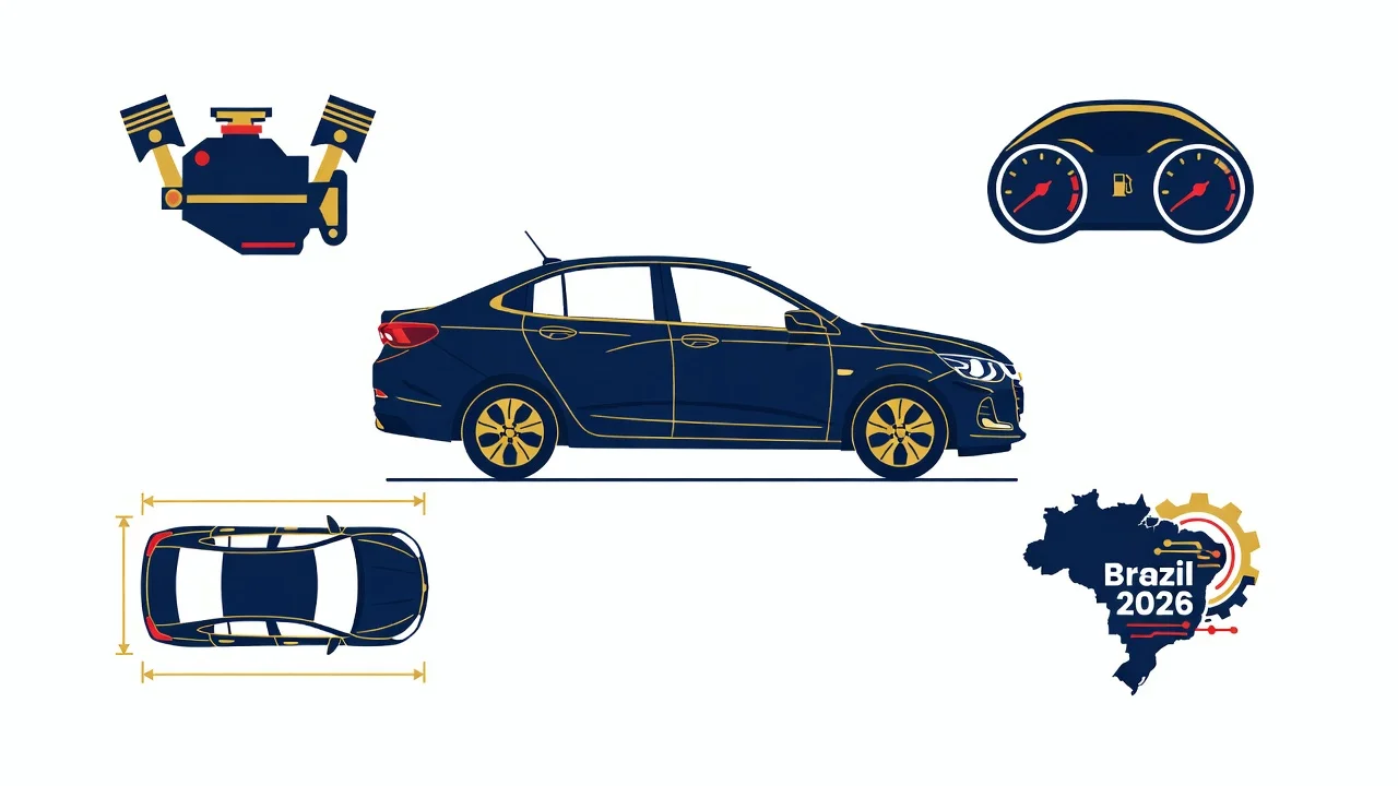Ficha Técnica Chevrolet Onix LT 2026: 1.0 Aspirado/Turbo