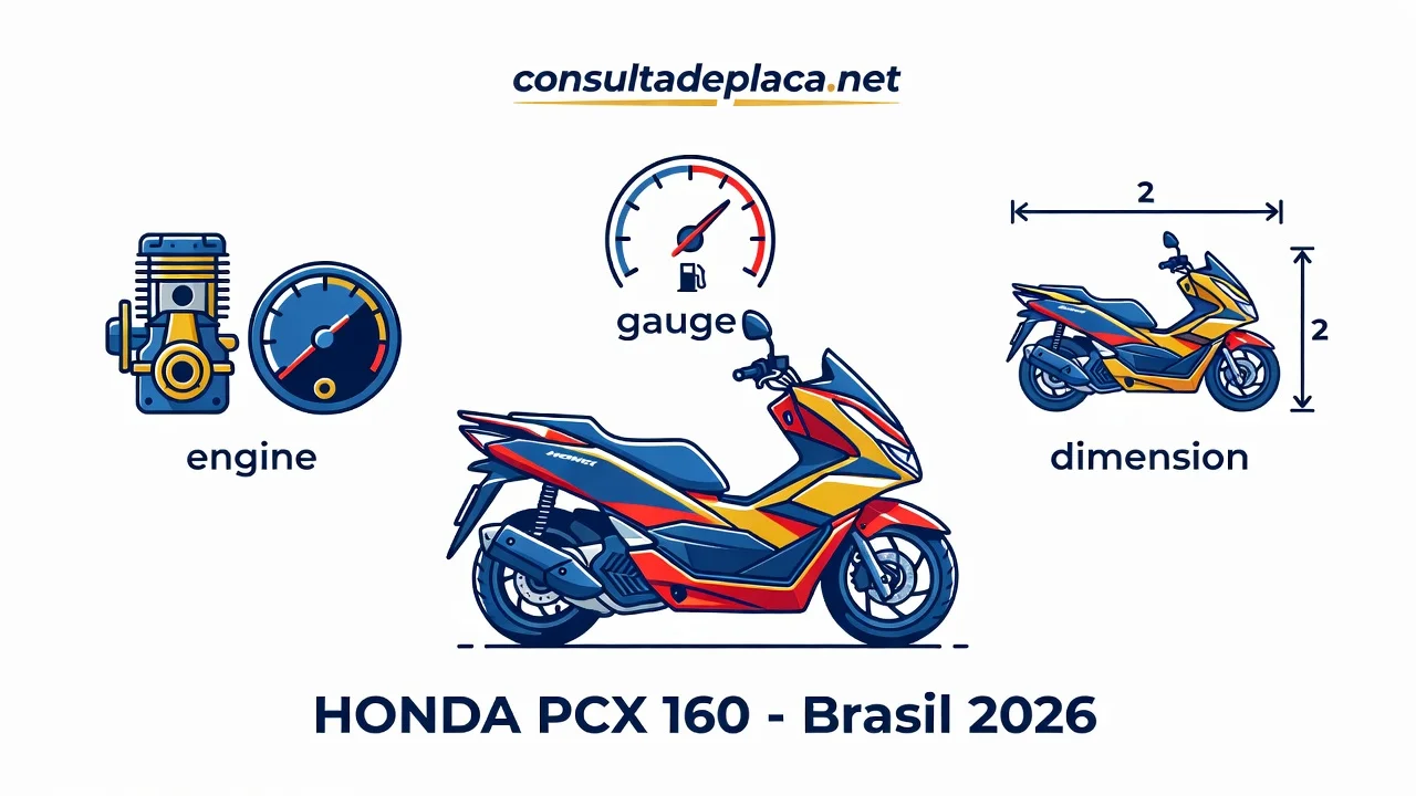 Ficha Técnica Honda PCX 160 2026: Motor e Consumo
