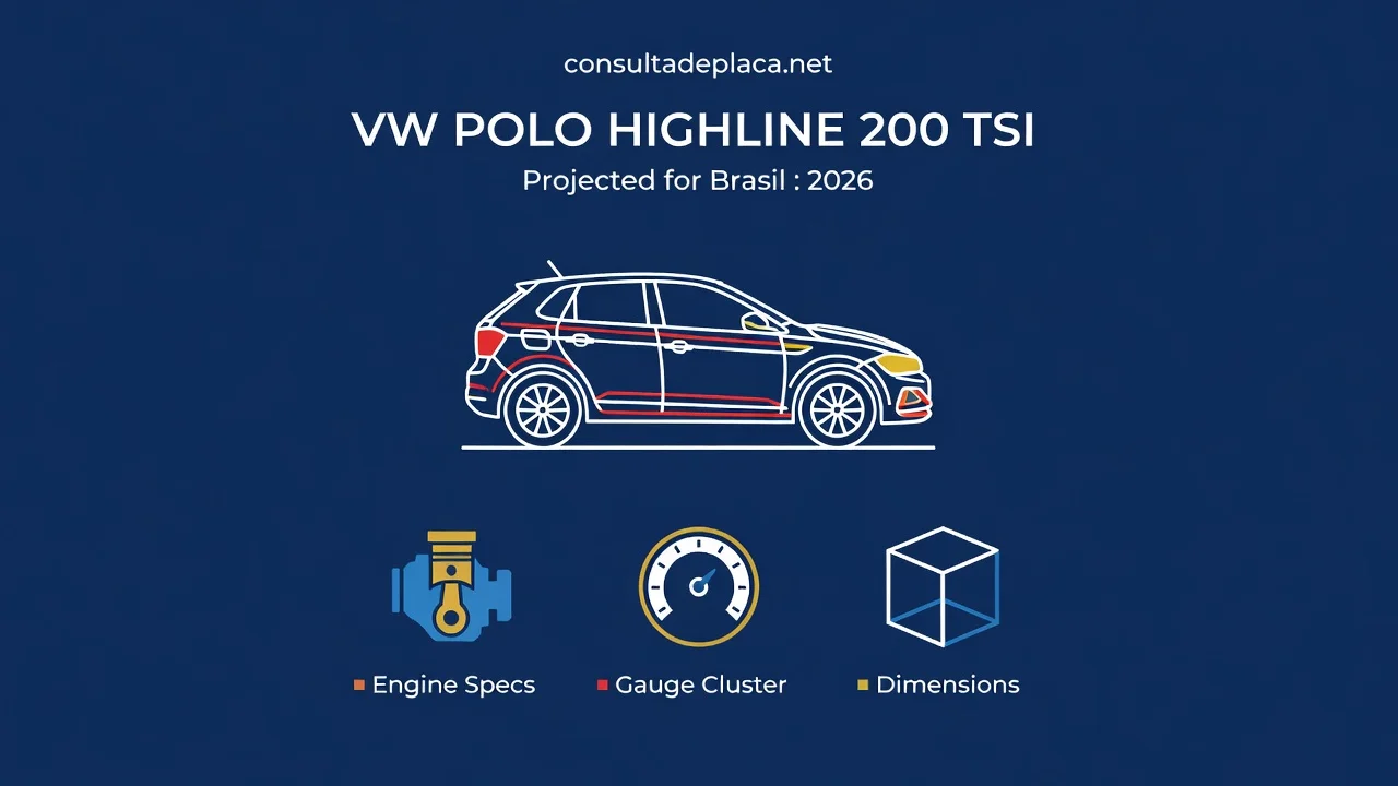 Ficha Técnica Polo Highline 2026: 200 TSI, Consumo e Medidas