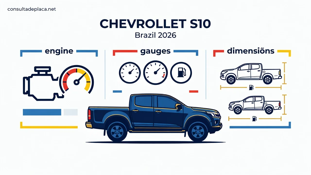 Ficha Técnica S10 2026: Motor, Consumo e Dimensões