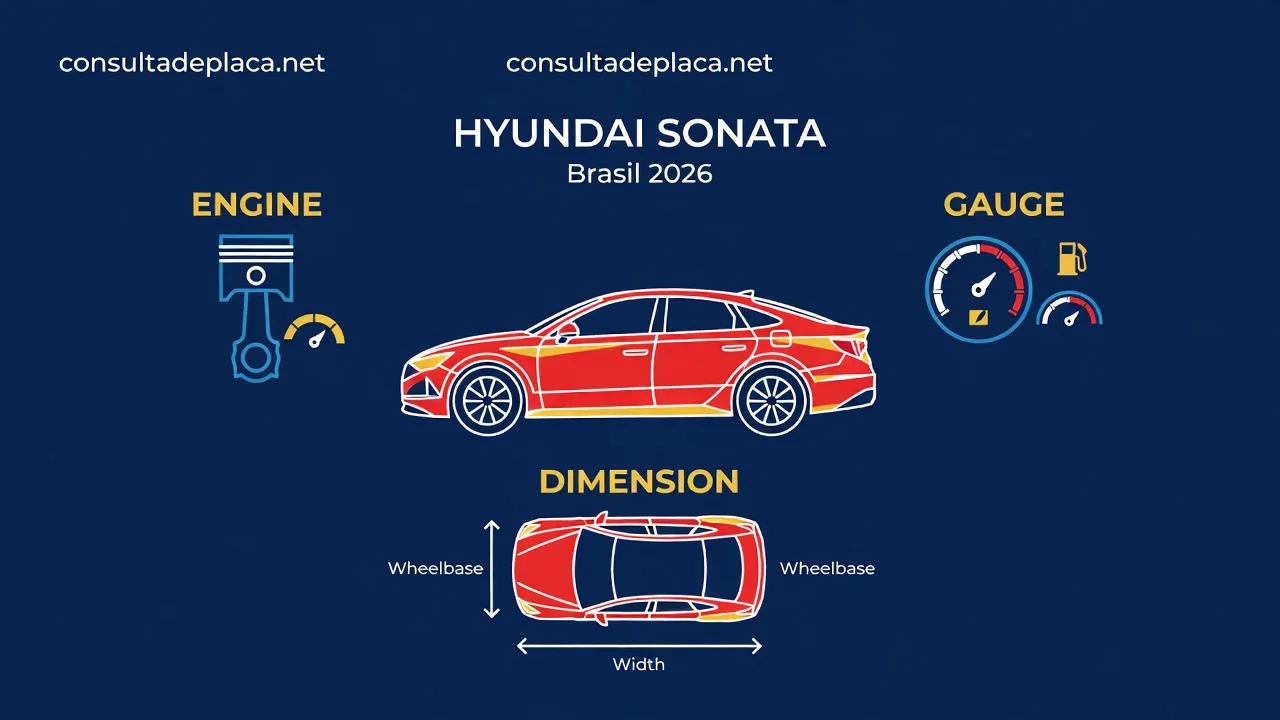 Ficha Técnica Hyundai Sonata 2026: Motor 2.4, Consumo e Medidas