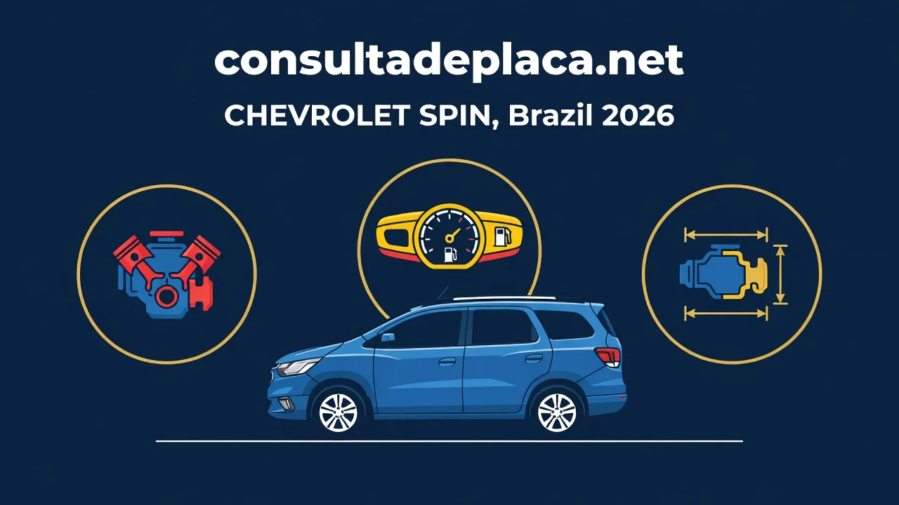 Ficha Técnica Chevrolet Spin 2026: Motor, Consumo e Dimensões