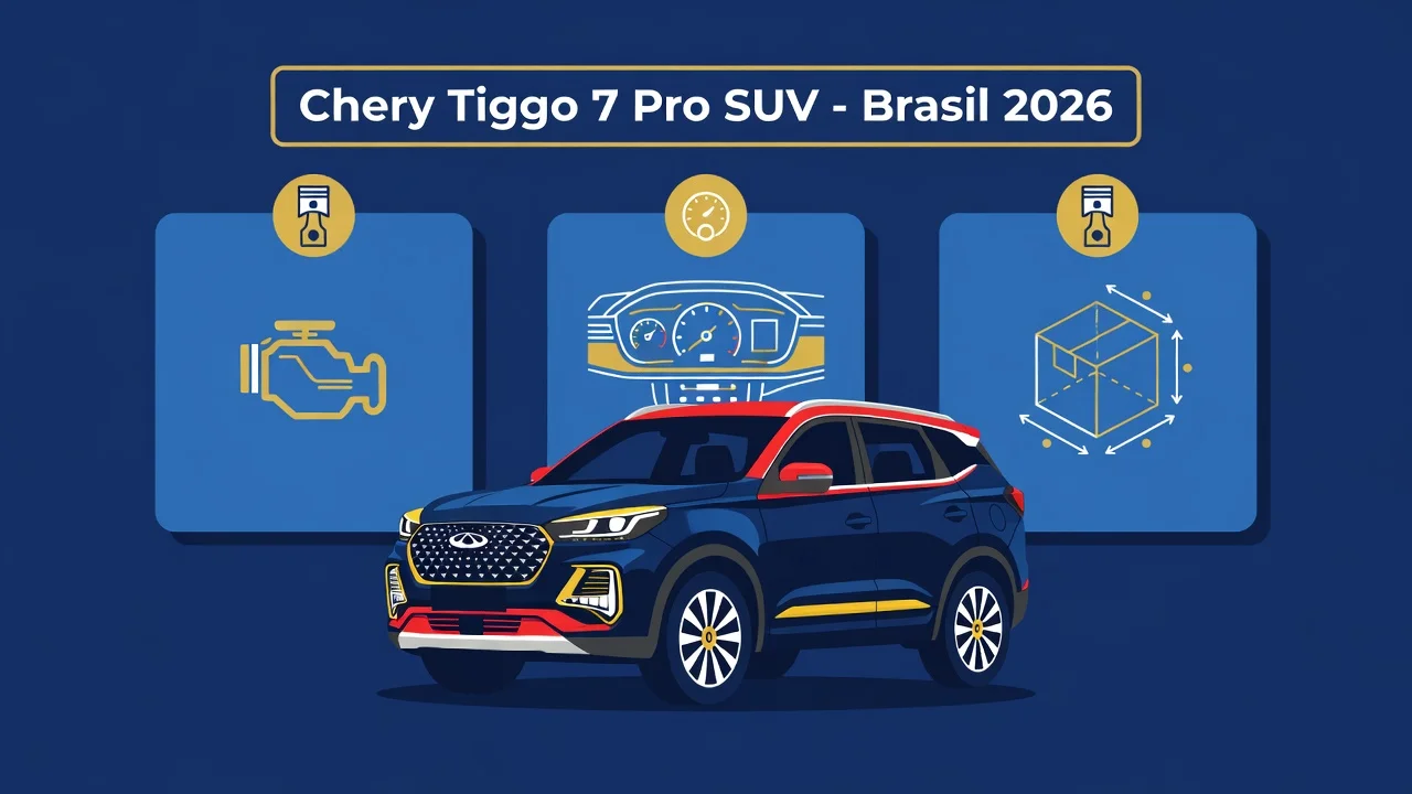 Ficha Técnica Tiggo 7 Pro 2026: Motor Turbo, Consumo e Medidas