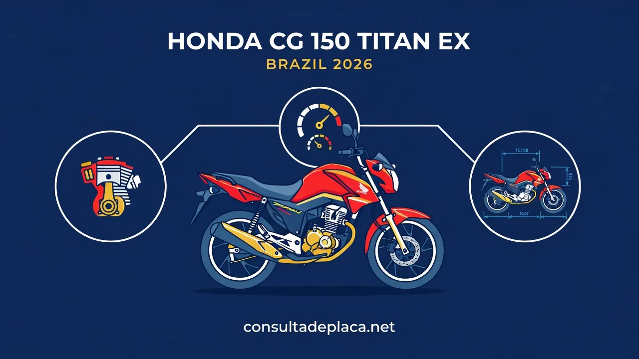 Ficha Técnica CG 150 Titan EX 2026: Motor, Consumo e Freios