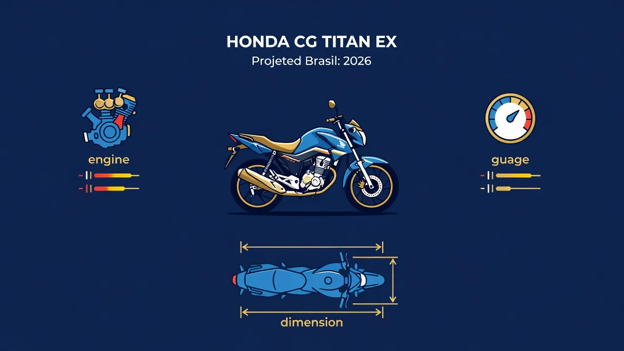 Ficha Técnica CG 150 Titan EX 2026: Motor Flex, CBS e Consumo