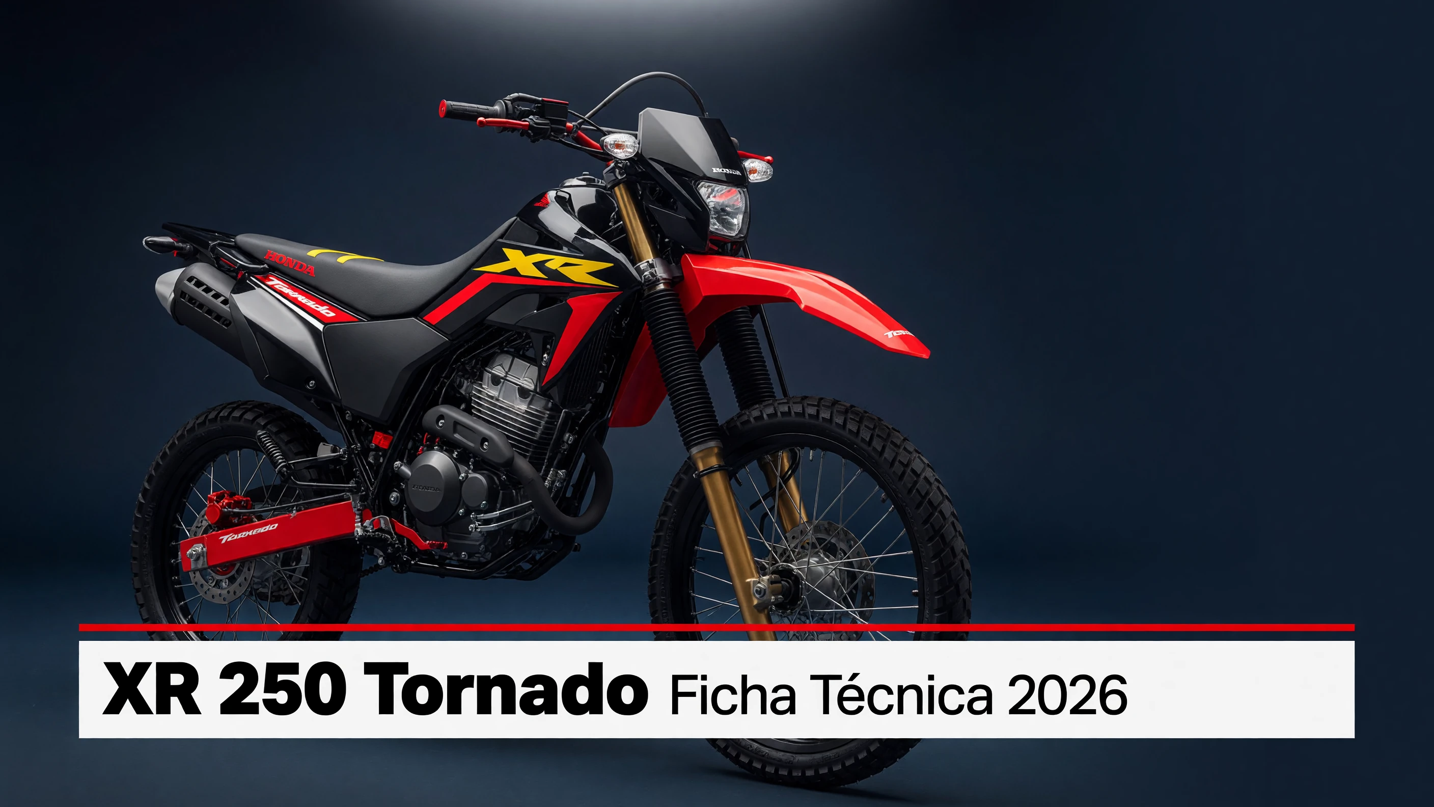 Ficha Técnica XR 250 Tornado 2026: Motor, Suspensão e Freios