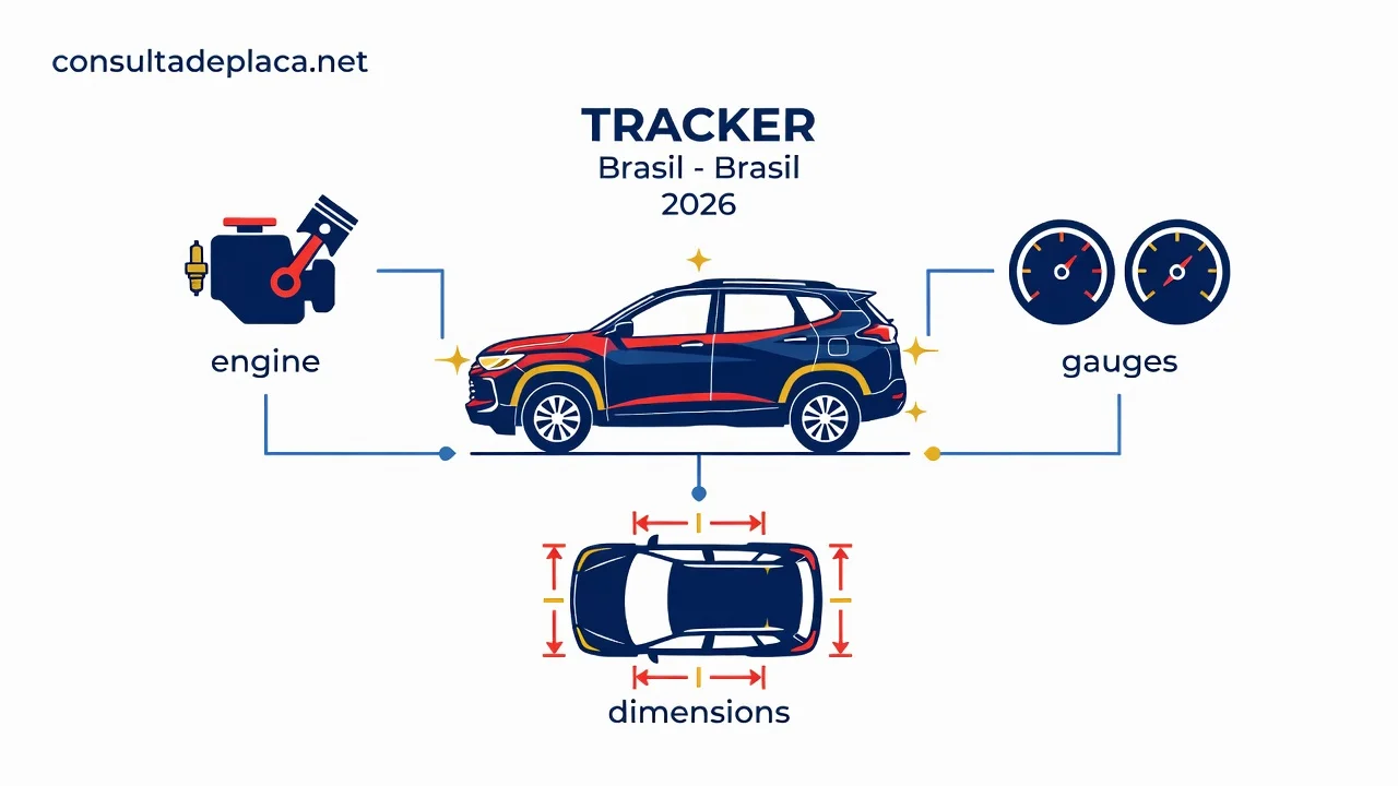 Ficha Técnica Tracker 2026: Motor, Consumo e Dimensões