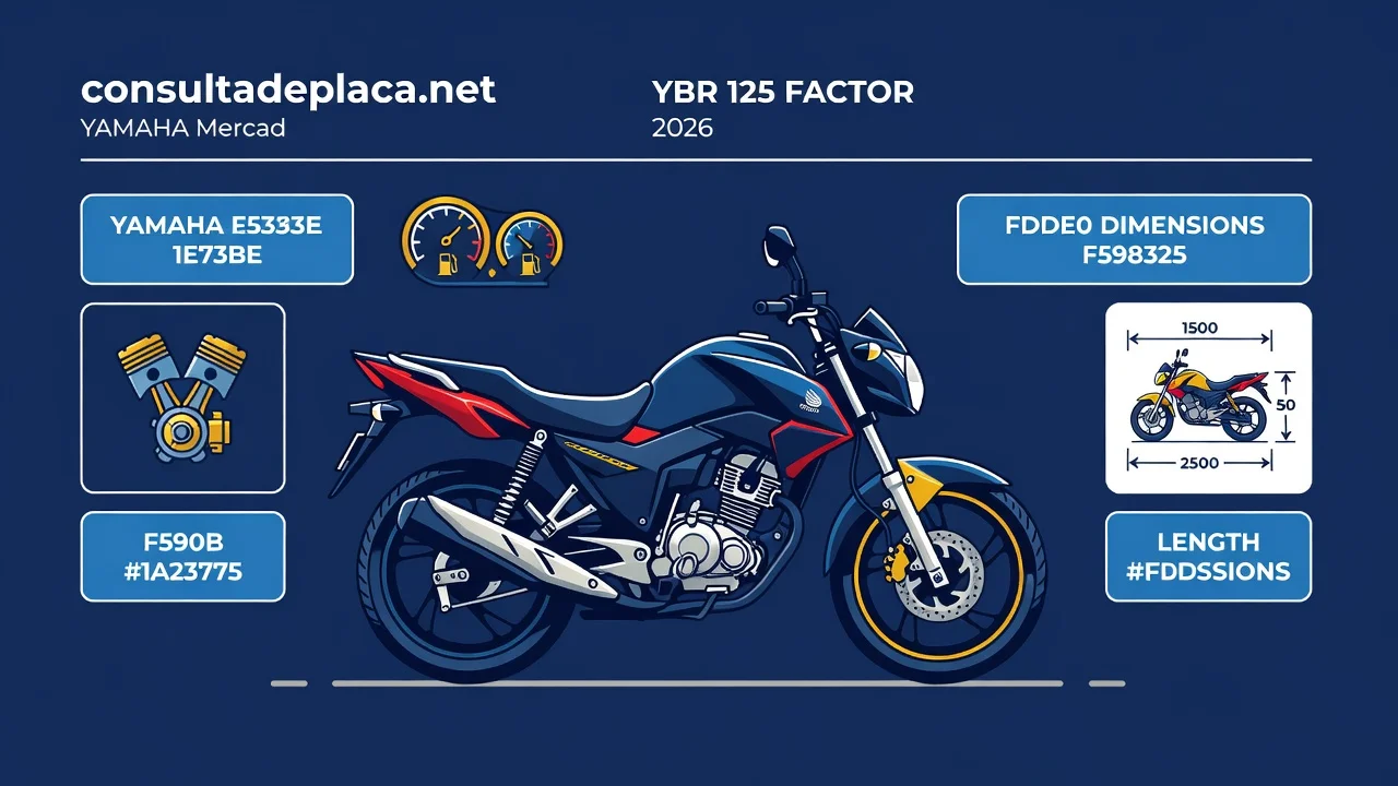 Ficha Técnica YBR Factor 125 2026: Motor, Consumo e Freios