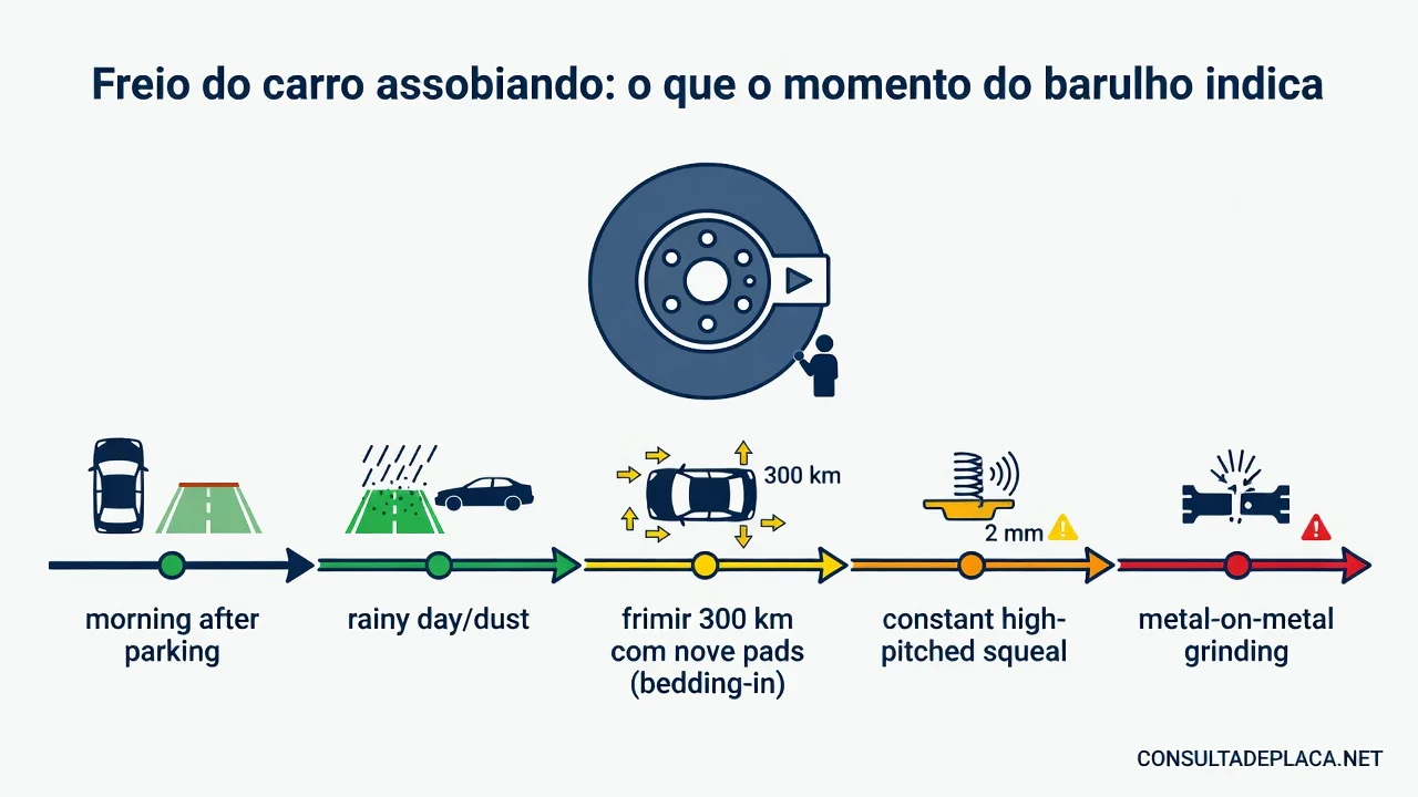 Freio do carro assobiando: o que o momento do barulho indica