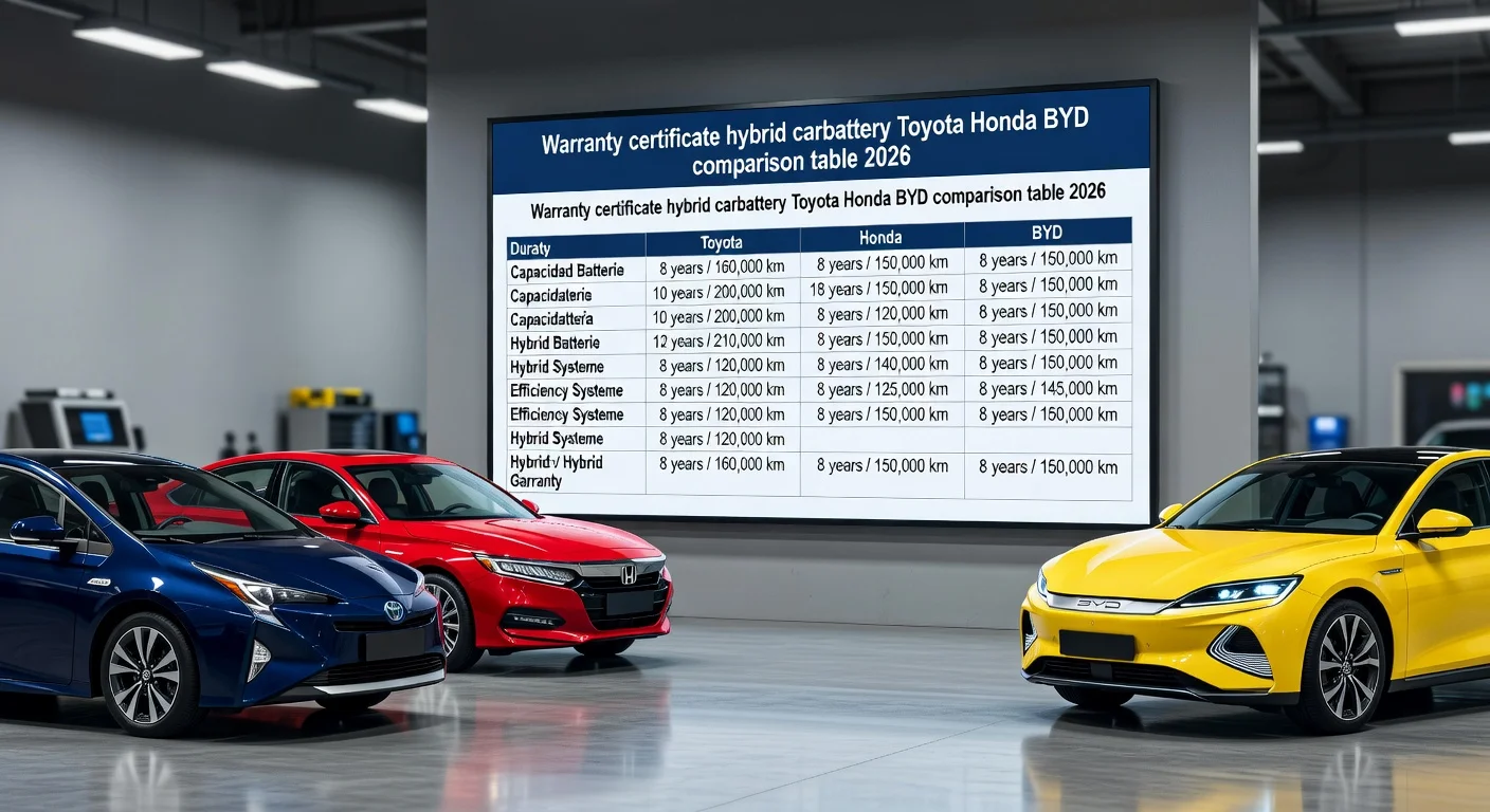 Garantia de Bateria Híbrido 2026: Toyota, Honda e BYD