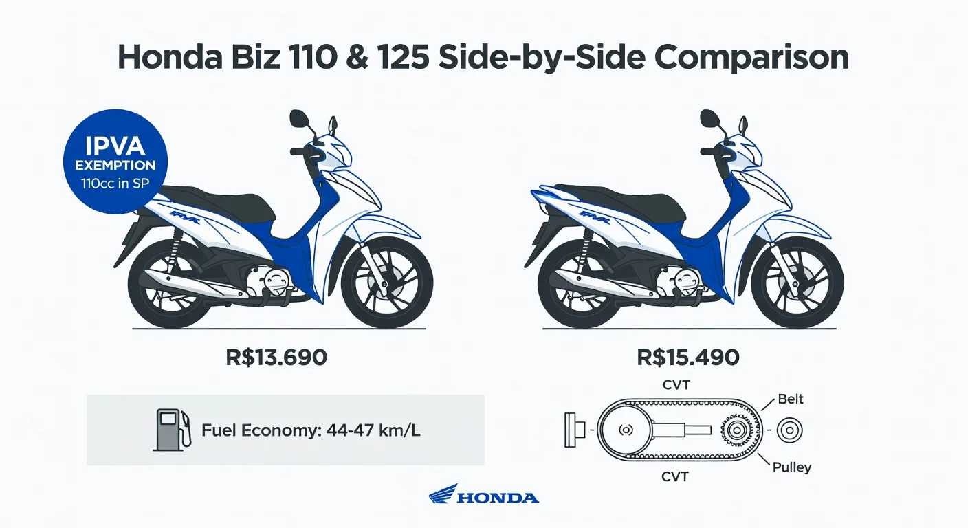 Honda Biz 110 e 125 2026: vale a pena comprar? Análise completa