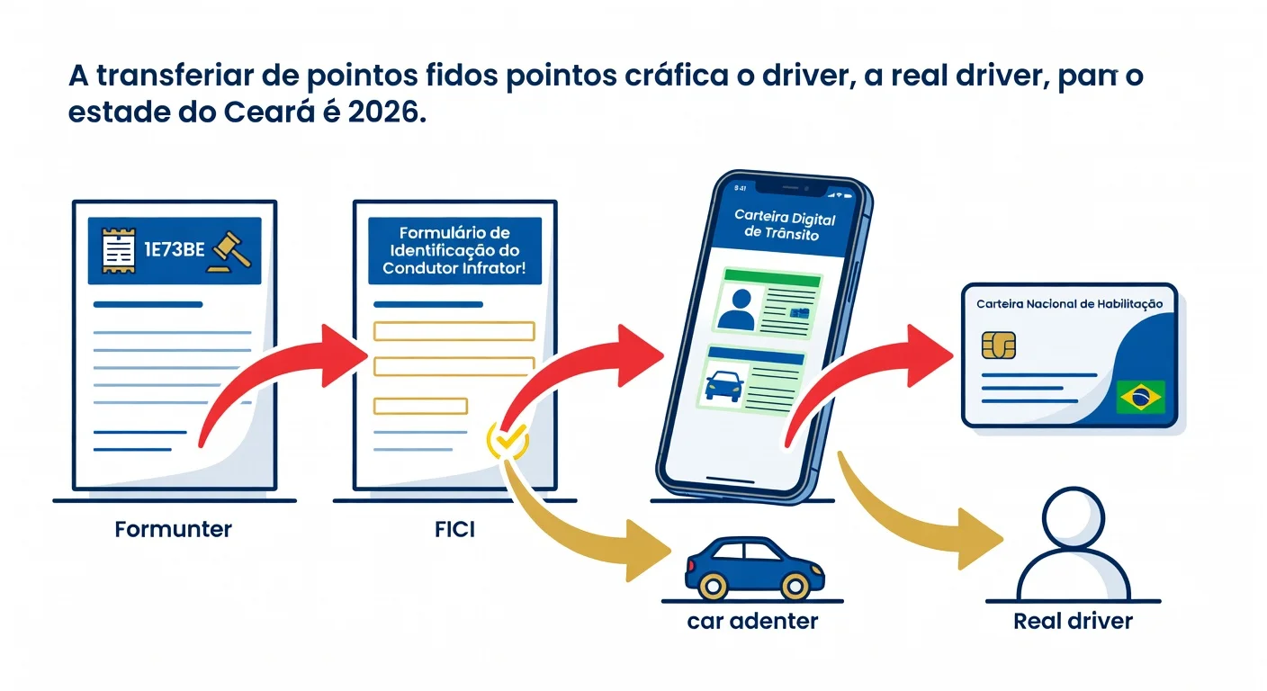 Indicar Real Condutor da Multa no DETRAN Ceará 2026: Prazo, FICI e Como Transferir a Pontuação