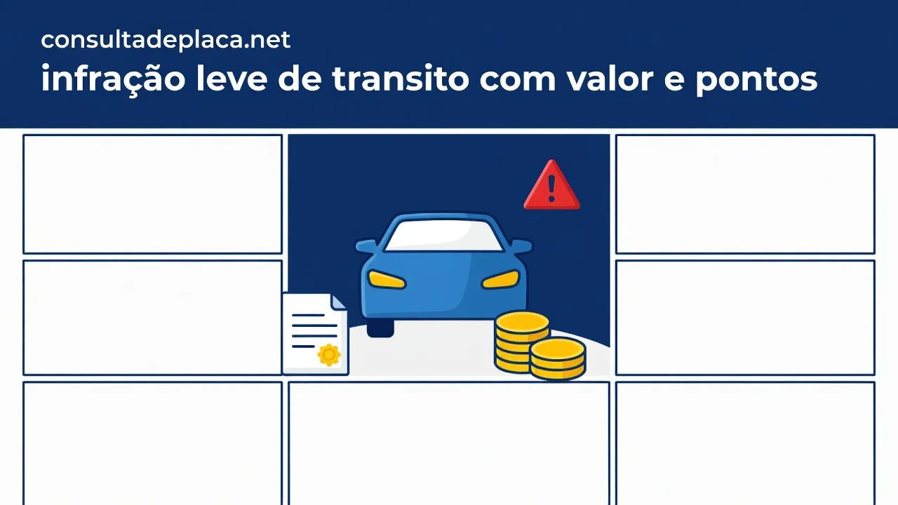 Infracao Leve: Valor, Pontos e Exemplos em 2026