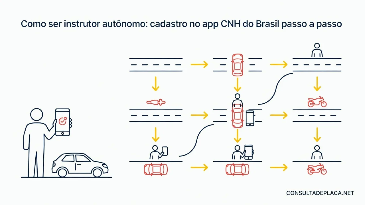 Como ser instrutor autônomo: cadastro no app CNH do Brasil passo a passo