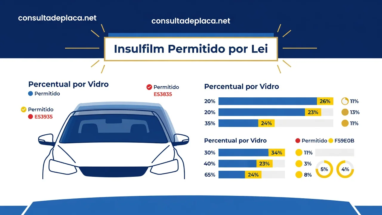 Insulfilm Permitido por Lei Percentual por Vidro