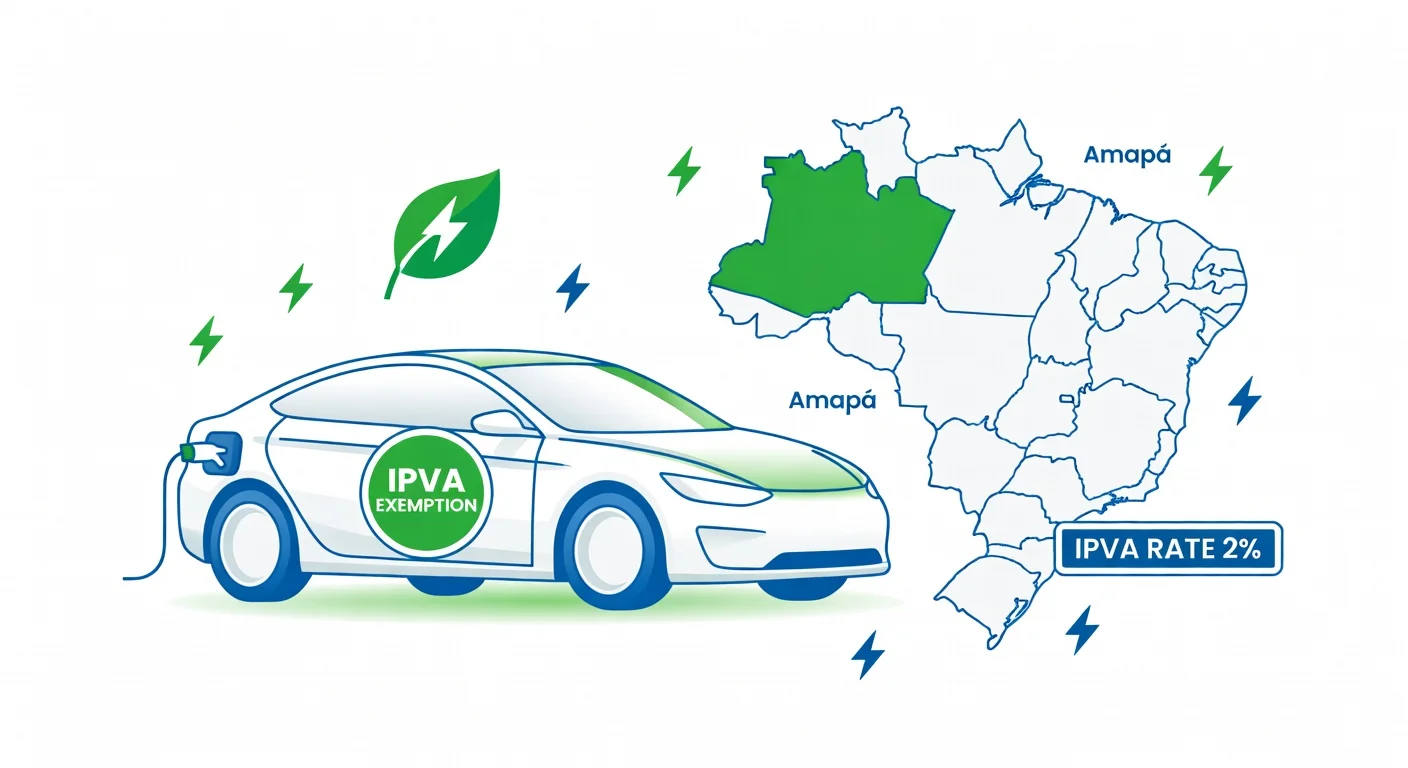 IPVA carro elétrico Amapá 2026: alíquota 2% e como funciona