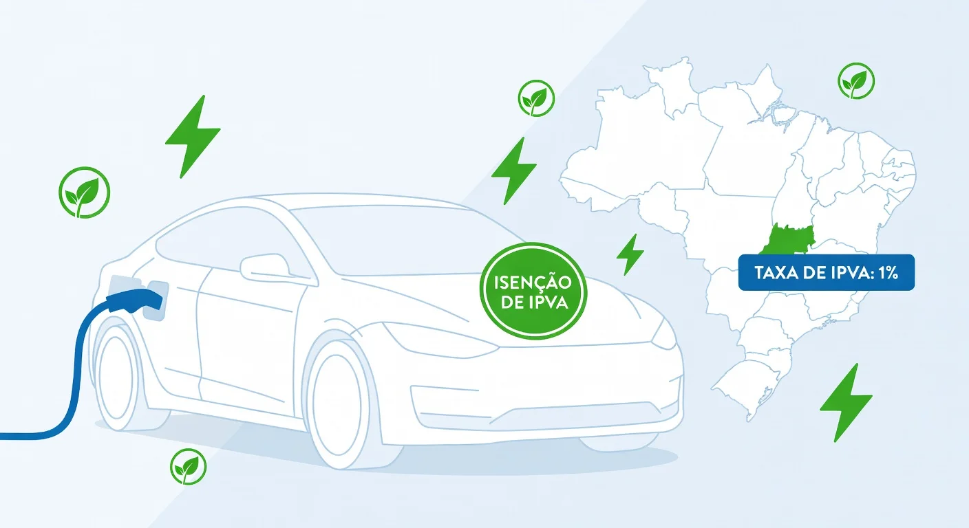 IPVA carro elétrico Bahia 2026: alíquota 1% e como funciona