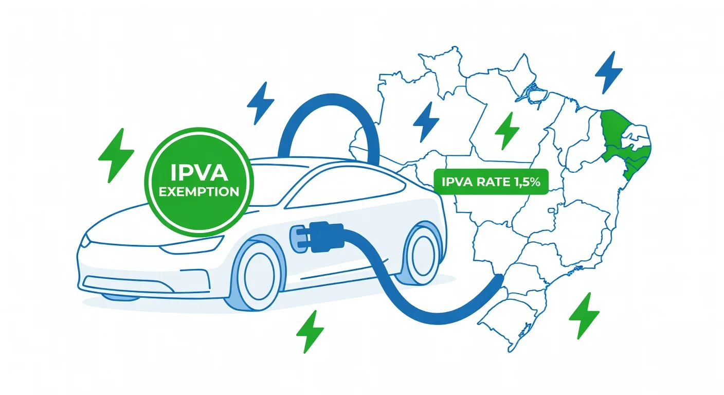 IPVA carro elétrico Ceará 2026: alíquota 1,5% e como funciona