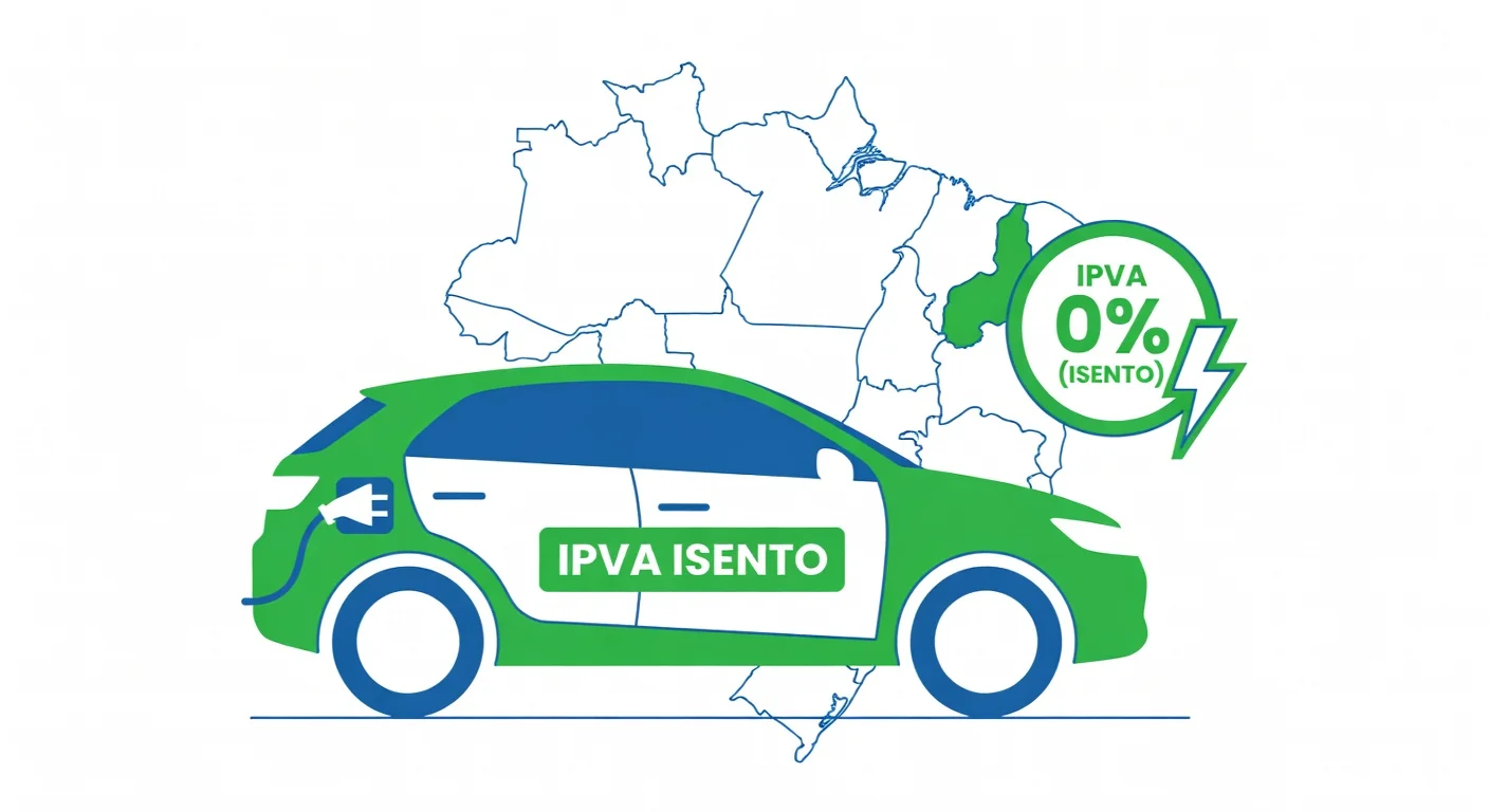 IPVA carro elétrico Distrito Federal 2026: alíquota 0% (isento) e como funciona