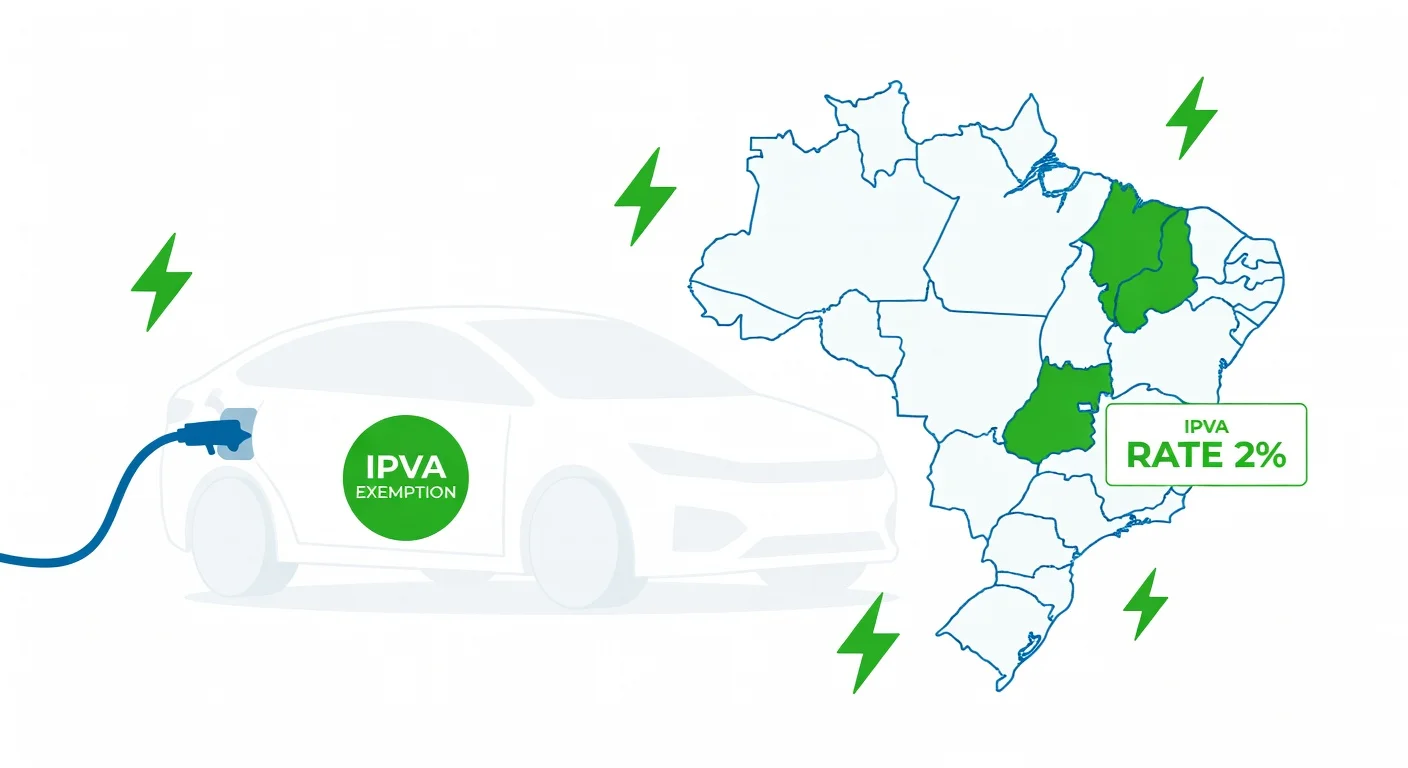 IPVA carro elétrico Minas Gerais 2026: alíquota 2% e como funciona