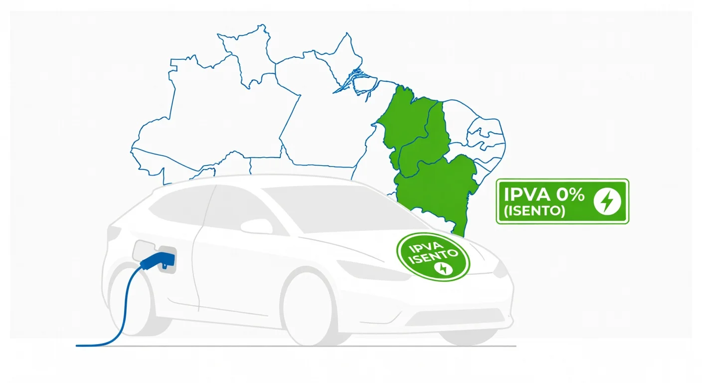 IPVA carro elétrico Paraná 2026: alíquota 0% (isento) e como funciona