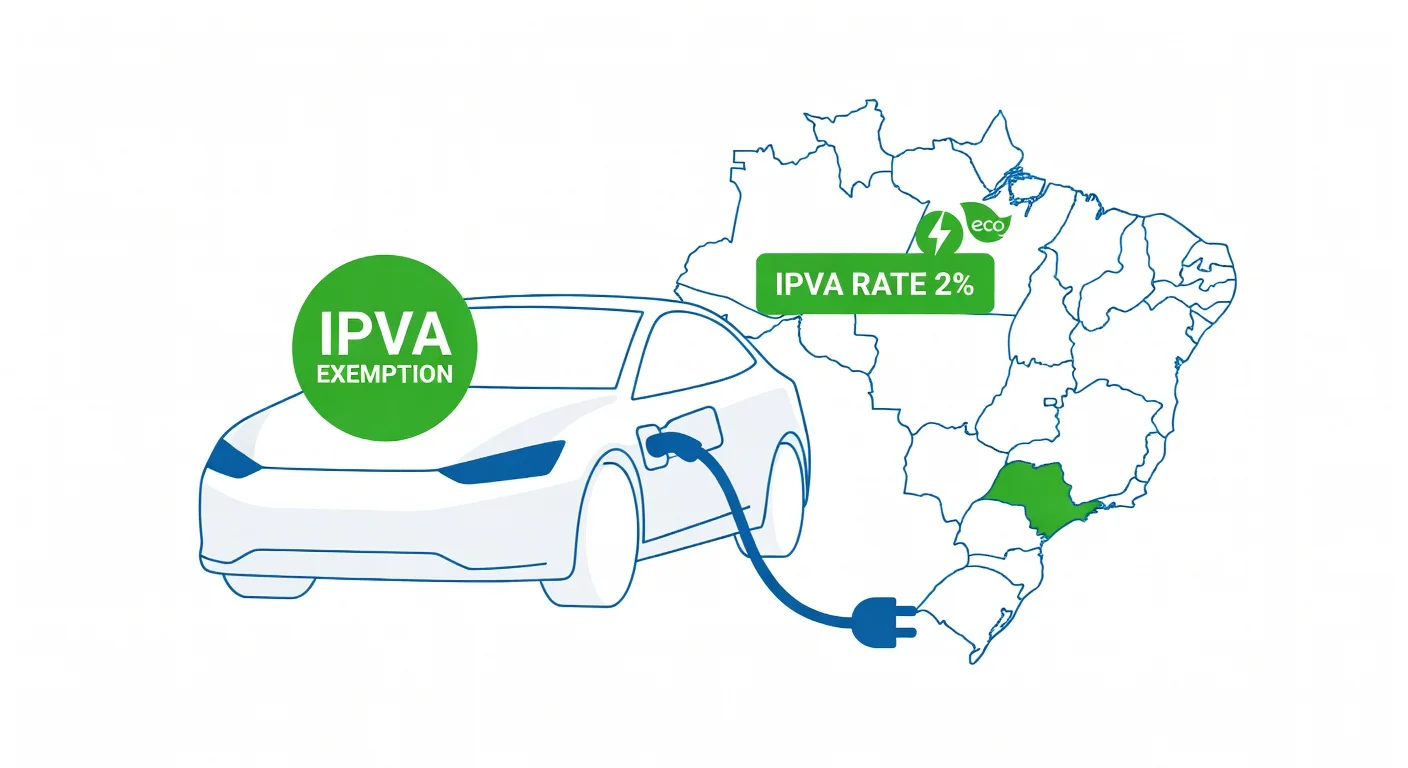 IPVA carro elétrico Rondônia 2026: alíquota 2% e como funciona