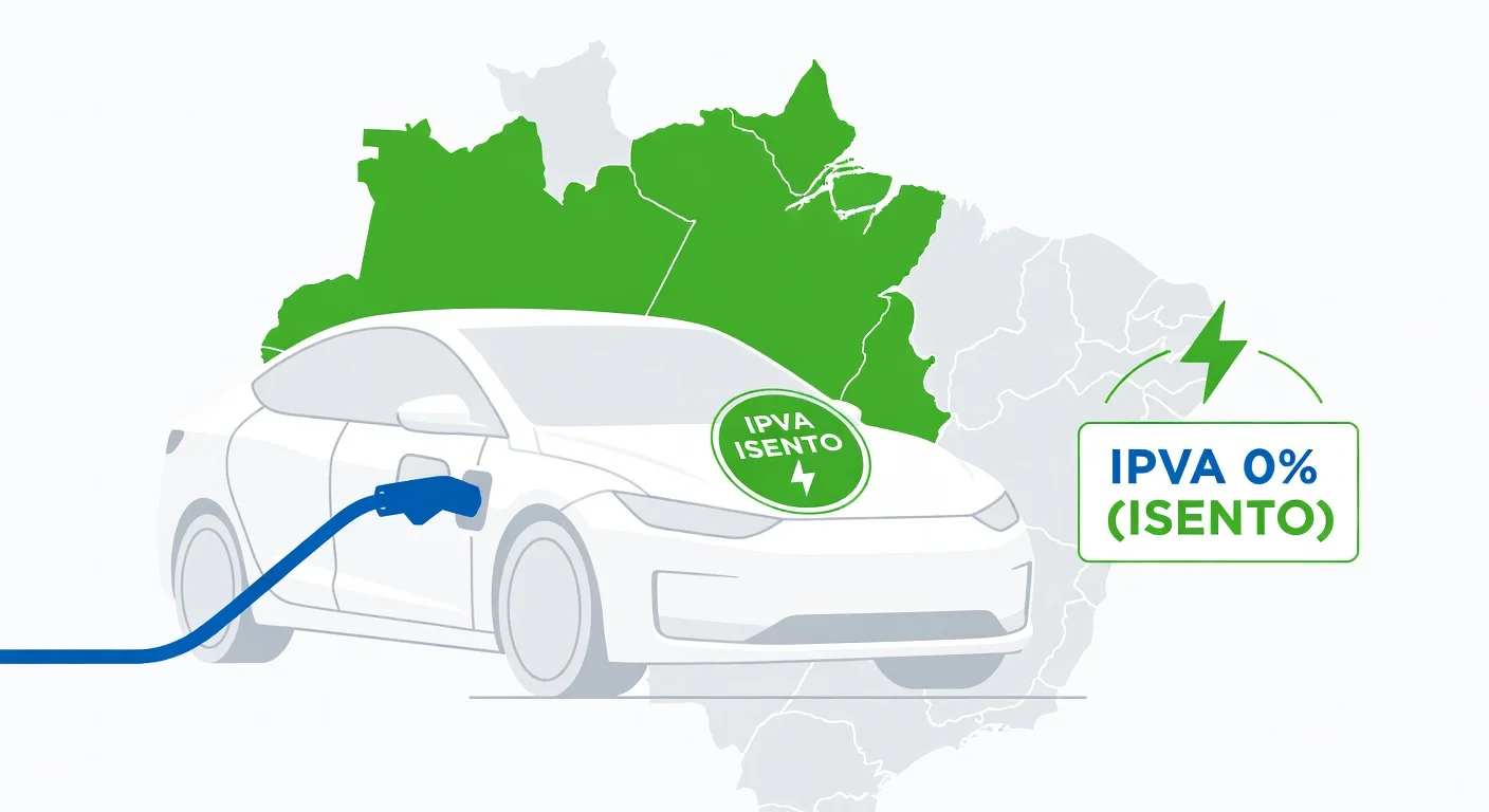 IPVA carro elétrico Santa Catarina 2026: alíquota 0% (isento) e como funciona