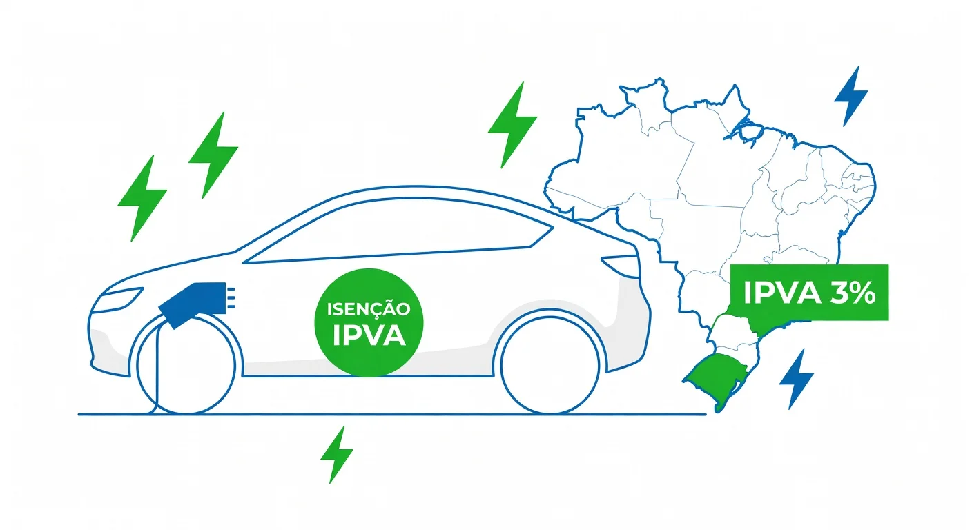 IPVA carro elétrico São Paulo 2026: alíquota 3% e como funciona