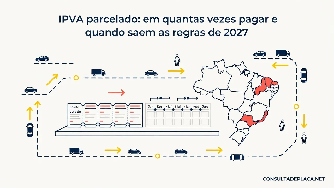 IPVA parcelado: em quantas vezes pagar e quando saem as regras de 2027