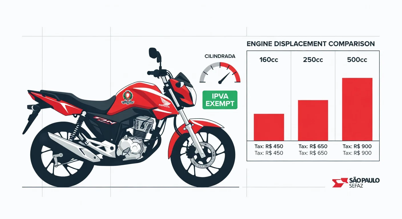 Isenção IPVA motos até 180cc SP 2026: quem tem direito e como pedir