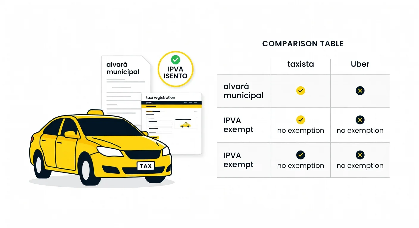 Isenção de IPVA para taxista 2026: requisitos e como solicitar