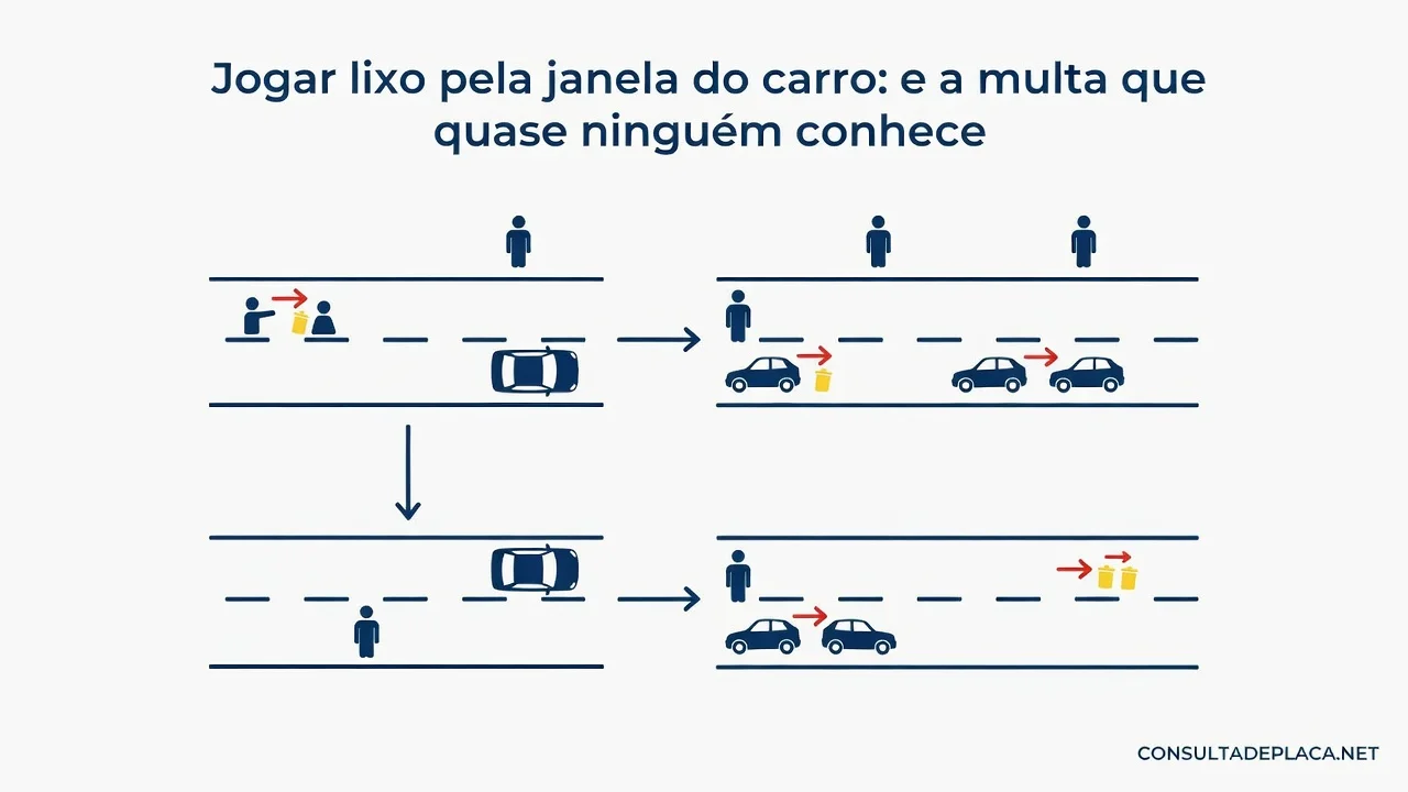 Jogar lixo pela janela do carro: o artigo 172 do CTB e a multa que quase ninguem conhece