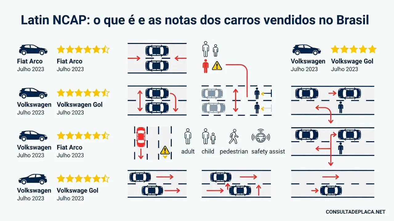 Latin NCAP: o que é e as notas dos carros vendidos no Brasil