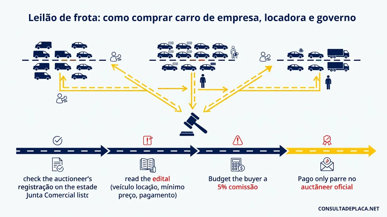 Leilão de frota: como comprar carro de empresa, locadora e governo