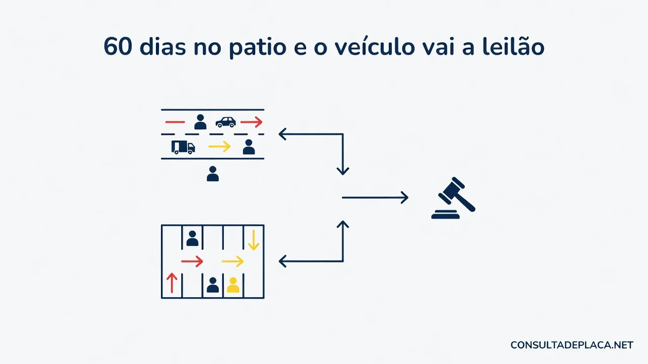 Artigo 328 do CTB: 60 dias no patio e o veiculo vai a leilao