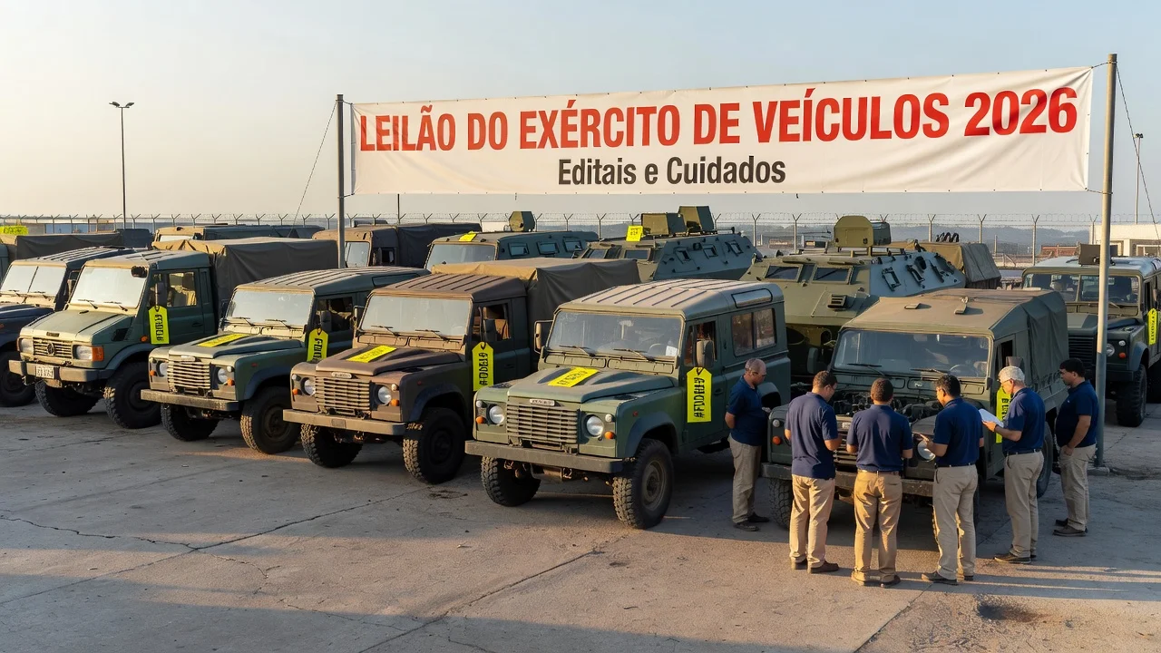 Leilão do Exército de Veículos 2026: Editais e Cuidados