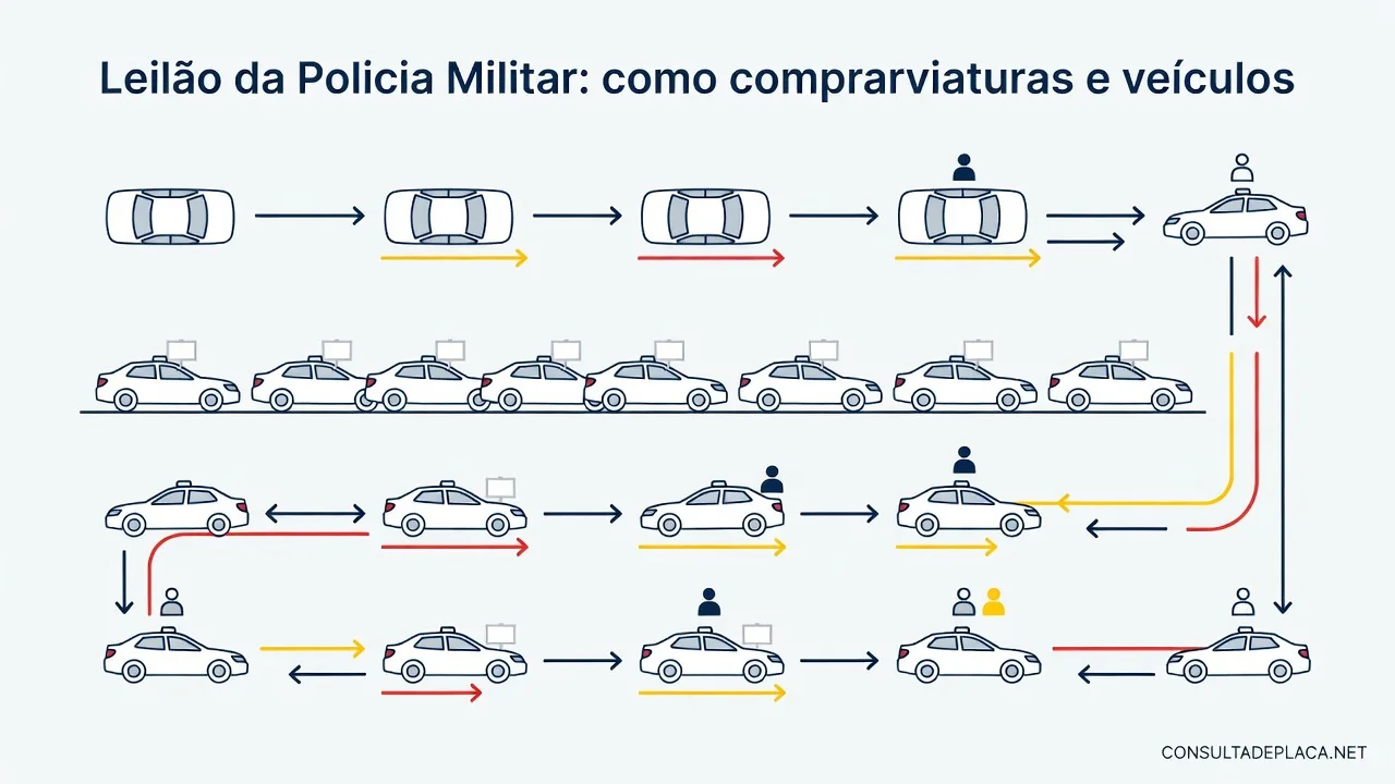 Leilão da Polícia Militar: como comprar viaturas e veículos