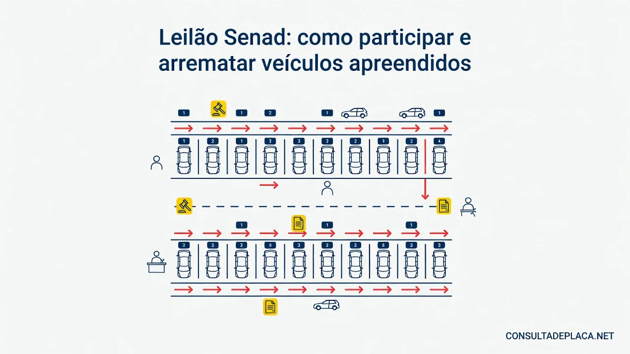 Leilão Senad: como participar e arrematar veículos apreendidos