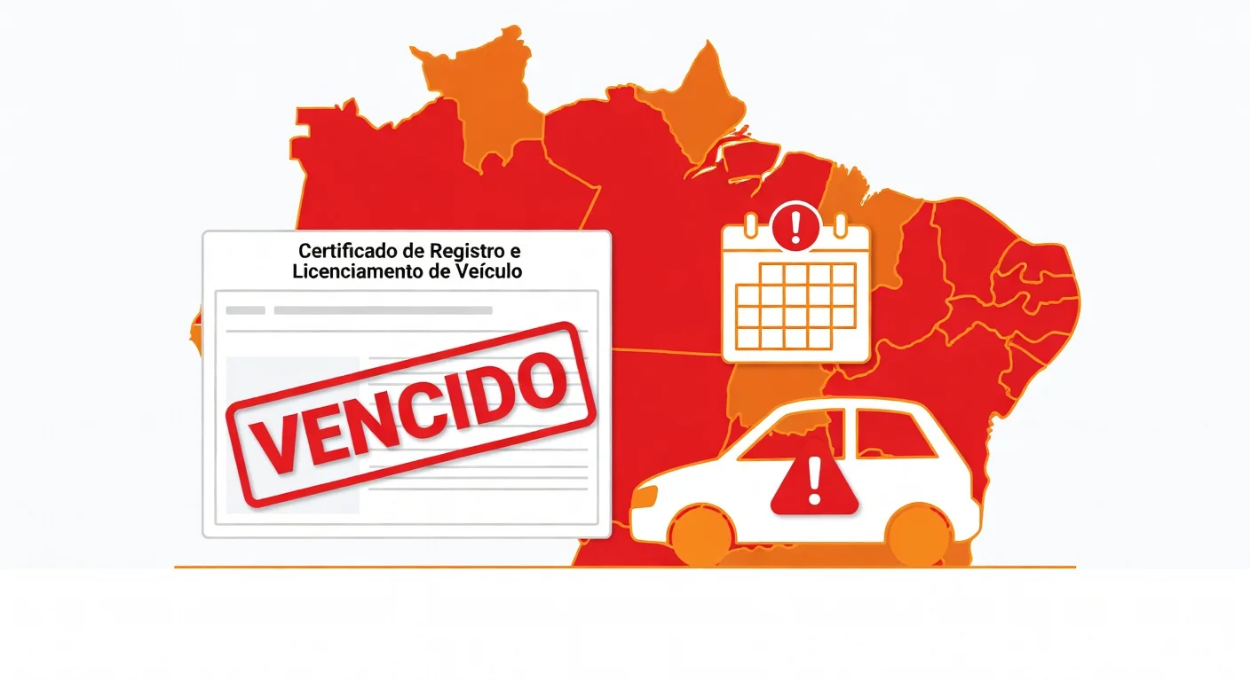 Licenciamento atrasado Distrito Federal 2026: multa, riscos e como regularizar