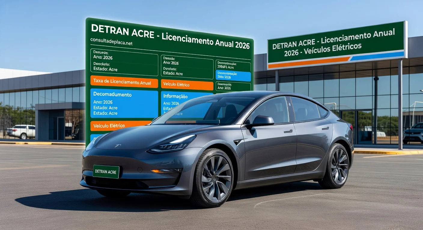 Licenciamento de Carro Elétrico em Acre 2026: Valor e Prazo